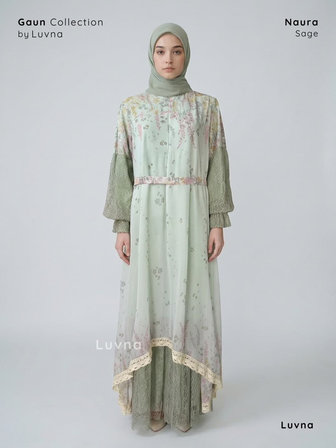 Luvna Naura Gaun Dress - Brukat x Ceruty 4