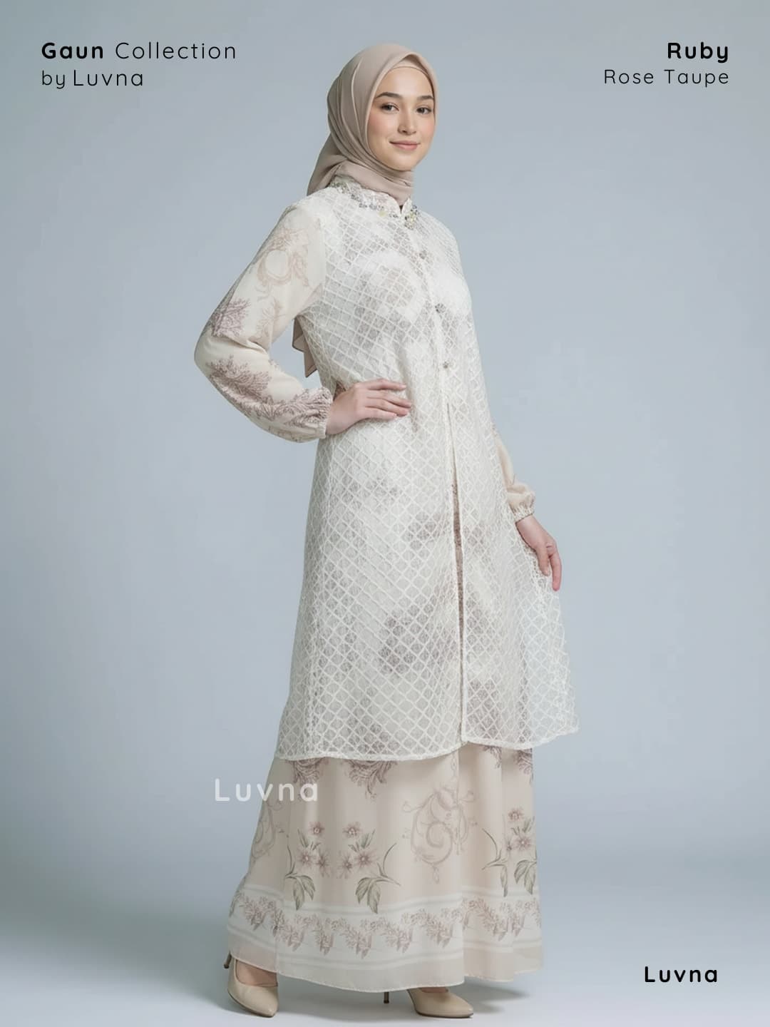 Luvna Ruby Gaun Dress-Ceruty Chantille (Free belt)