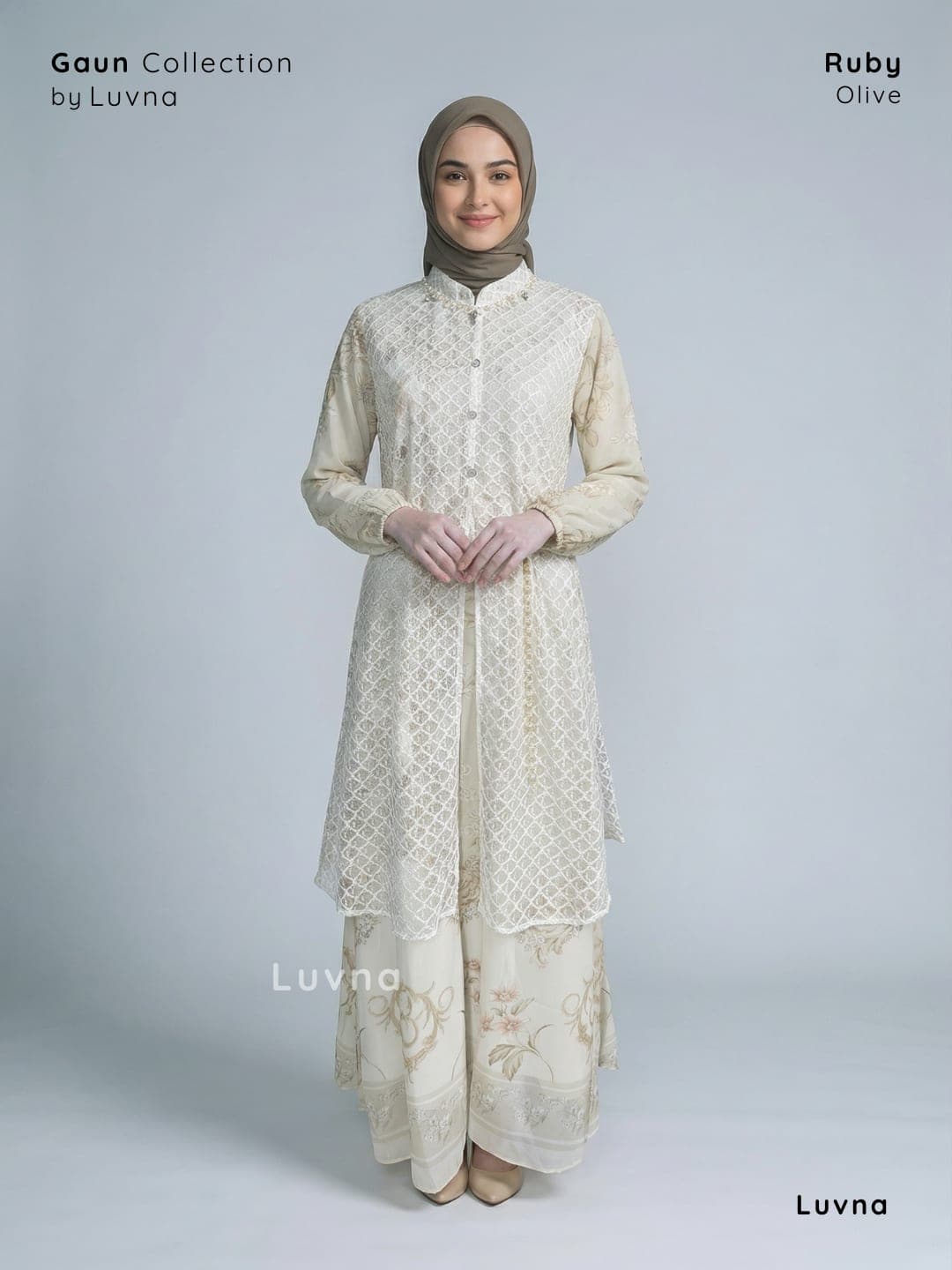 Luvna Ruby Gaun Dress-Ceruty Chantille (Free belt) 5