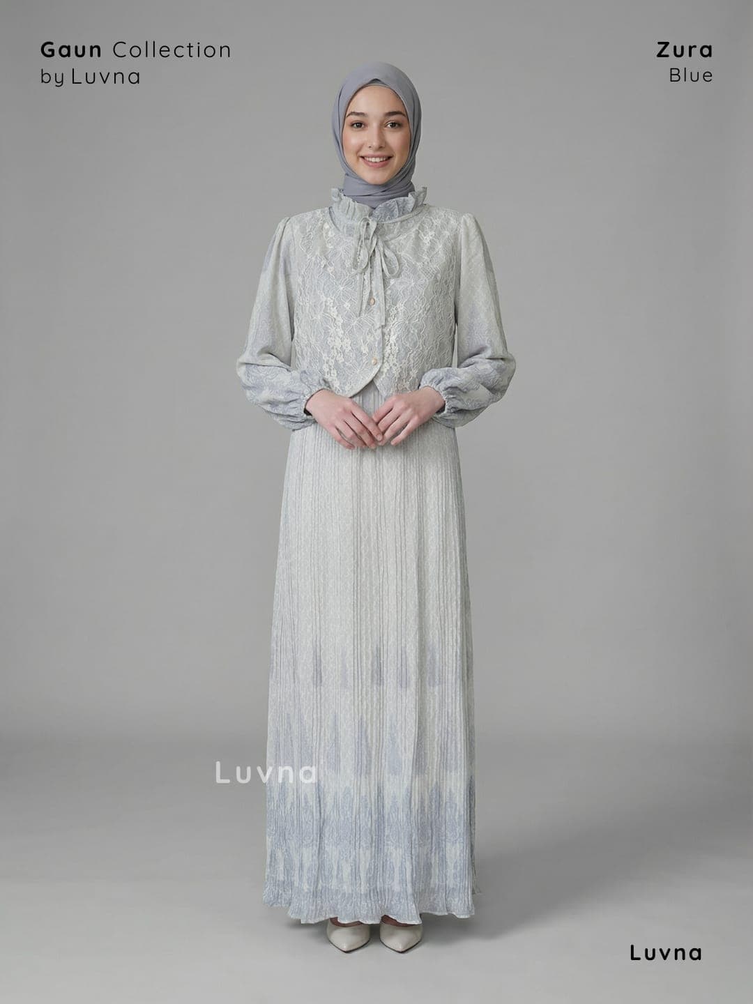 Luvna Zura Gaun Dress-Plisket Ceruty Busui Friendly 5