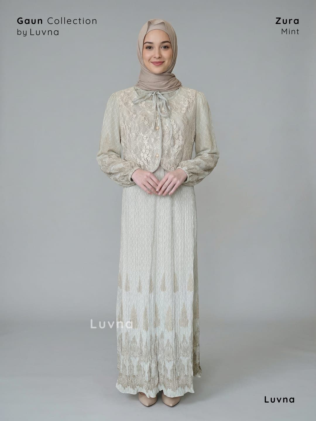 Luvna Zura Gaun Dress-Plisket Ceruty Busui Friendly 6