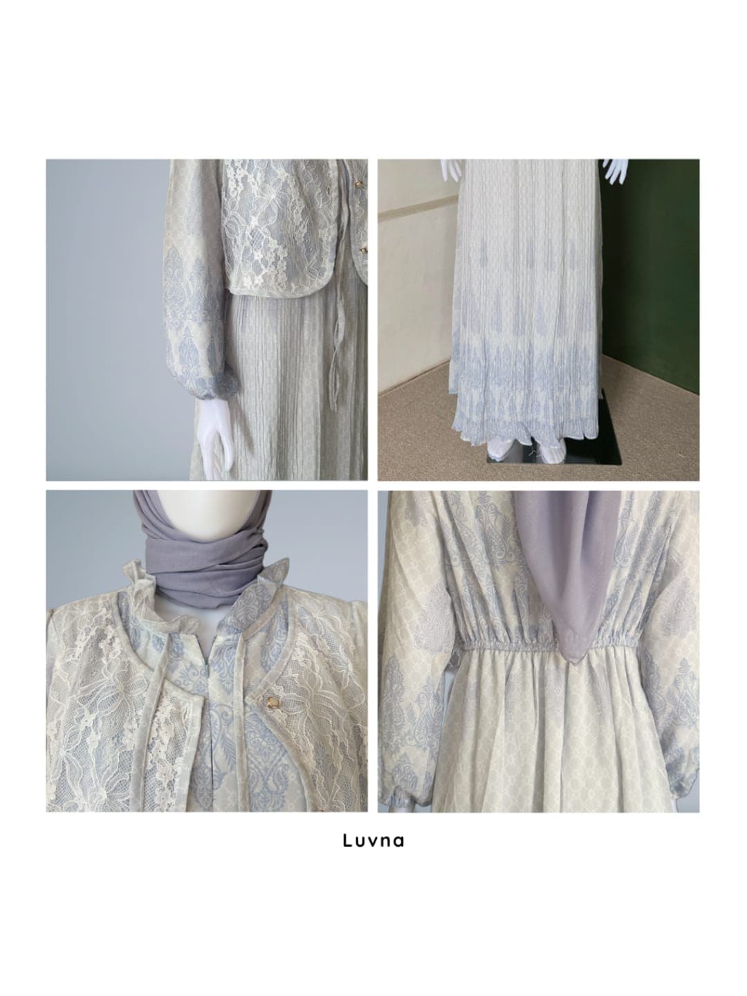 Luvna Zura Gaun Dress-Plisket Ceruty Busui Friendly 7