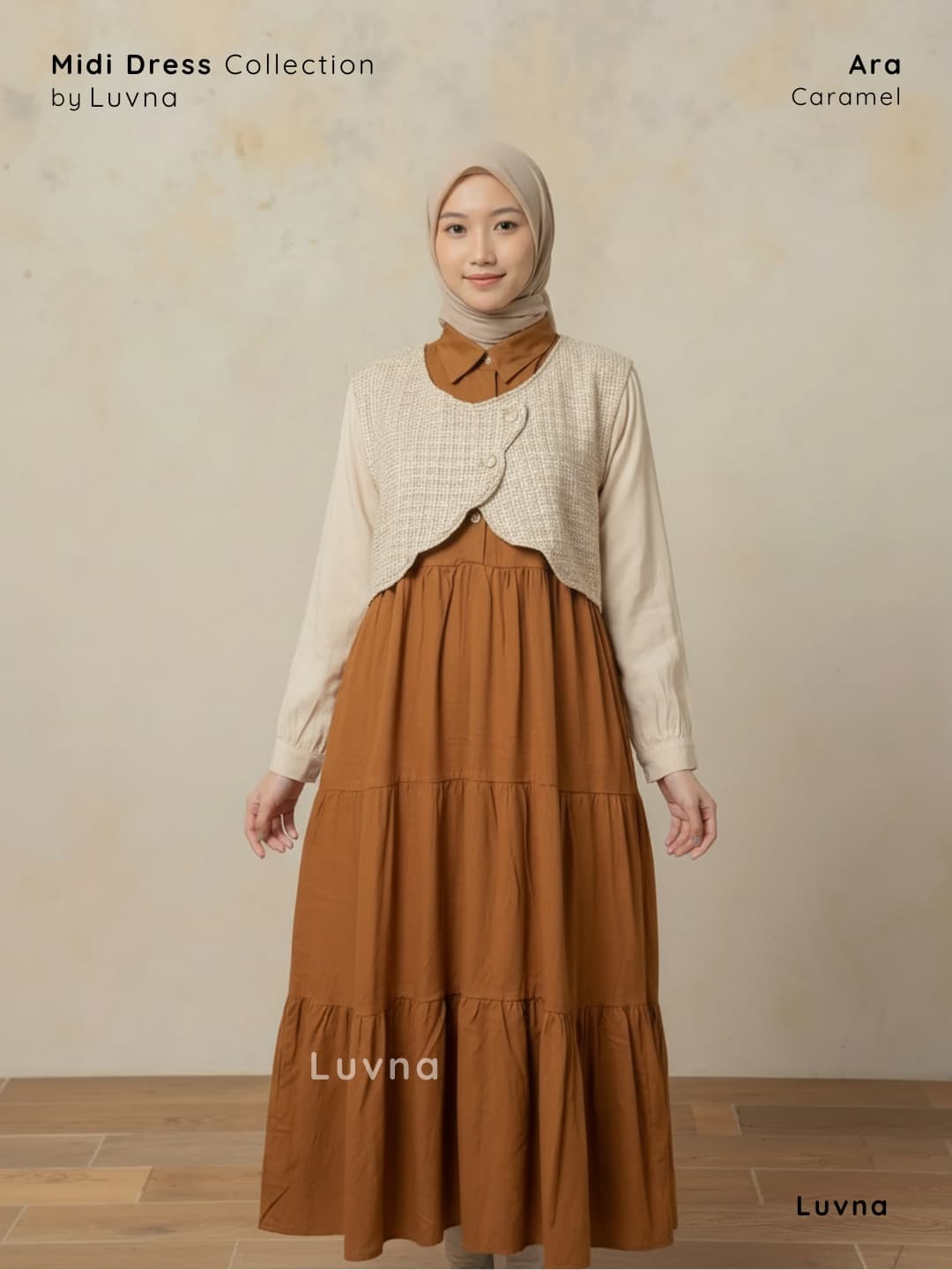 Luvna Ara Petite Midi Dress- Rayon Twill Premium