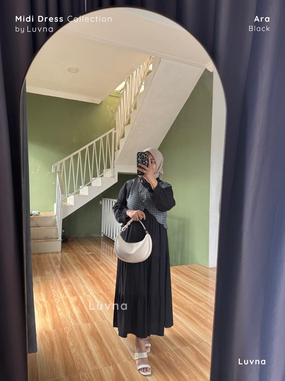 Luvna Ara Petite Midi Dress- Rayon Twill Premium 7