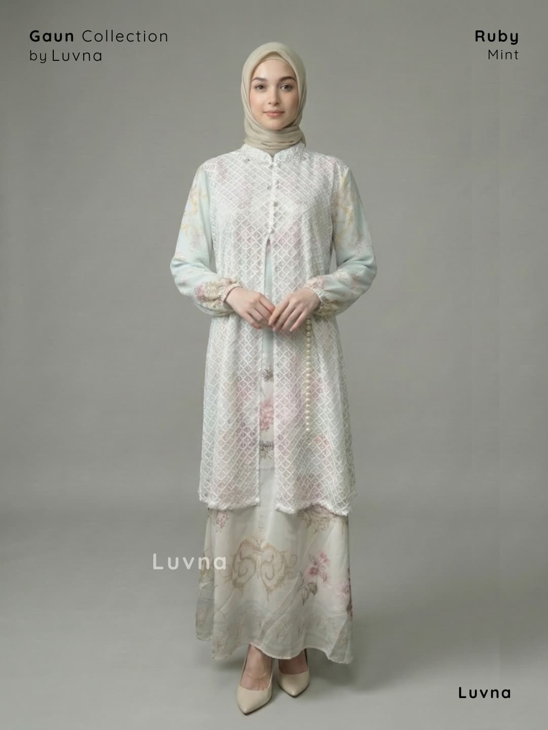 Luvna Ruby Gaun Dress-Ceruty Chantille (Free belt) 3